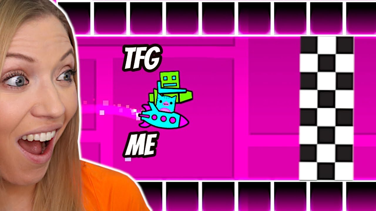 Я ОБОГНАЛАСЬ со своим мужем в Geometry Dash!