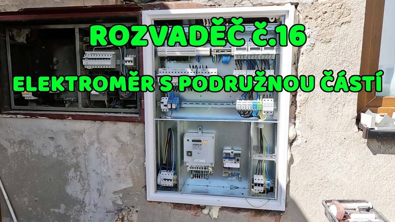 Elektrická instalace - Zapojení rozvaděče 16. (elektroměr s podružnou částí)