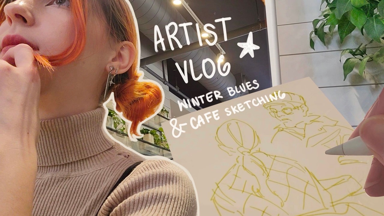 art vlog ⋆˚✿˖° wips, cats, cooking & cafe sketching