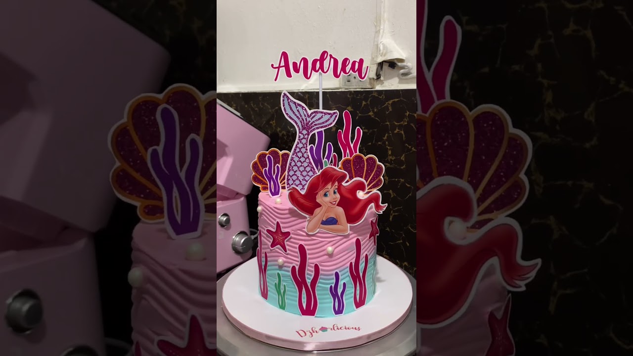 How to make wave effect on a cake | Ariel Themed Cake