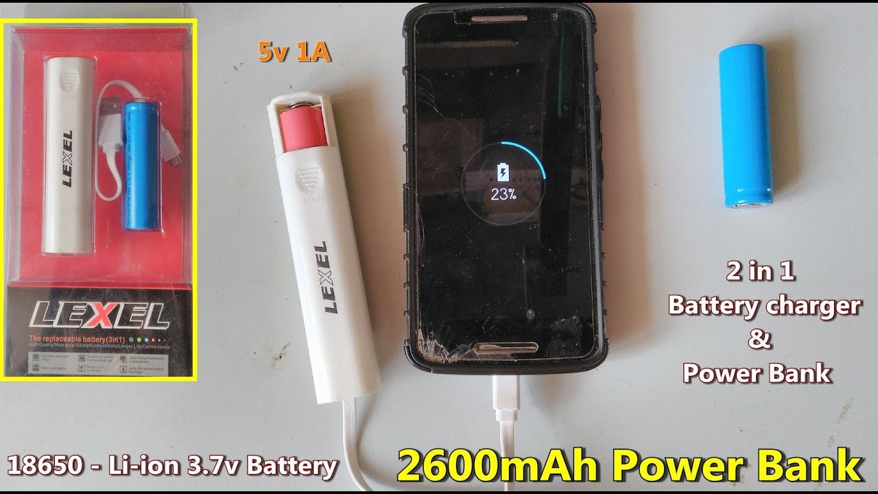 2 in 1 2600Mah Power Bank & Battery Charger -18650 Li-ion 3.7v battery - POWER GEN #1