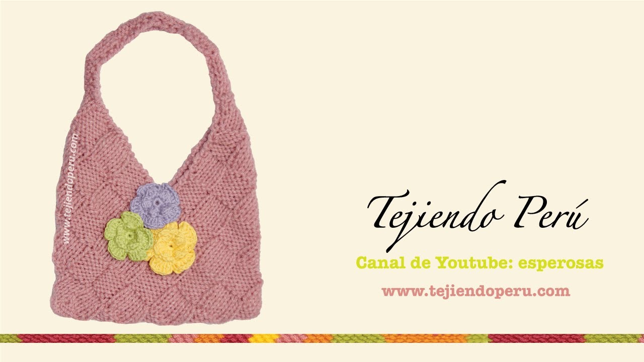 Dos agujas: cartera tejida con un rectángulo
