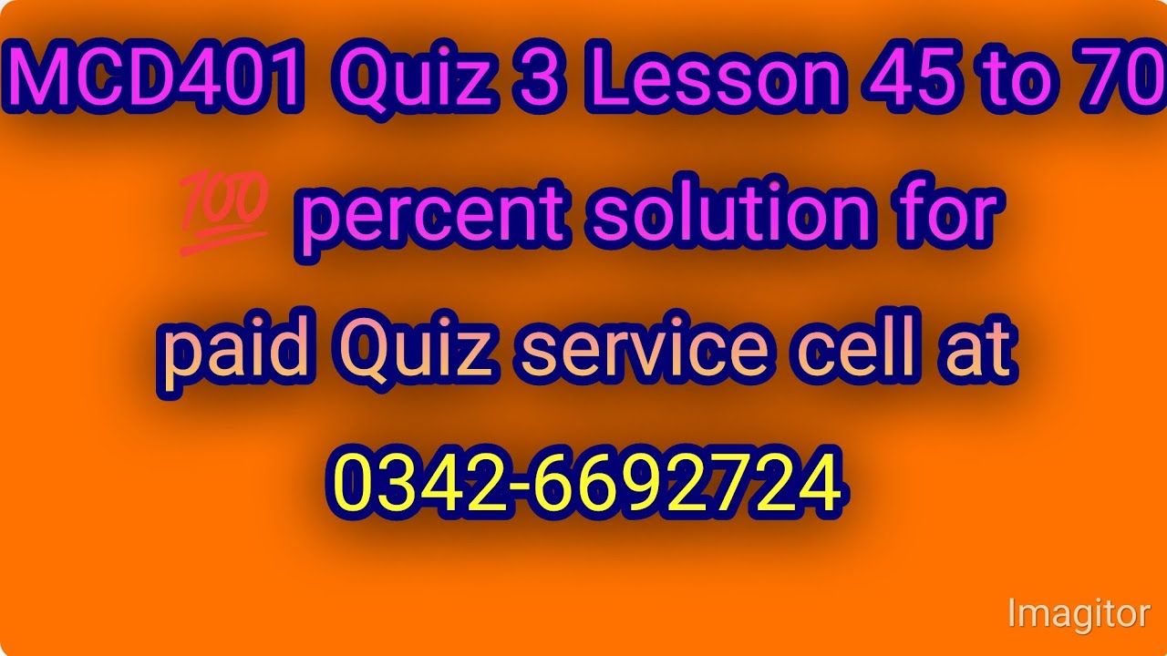MCD401 Quiz 3 2022