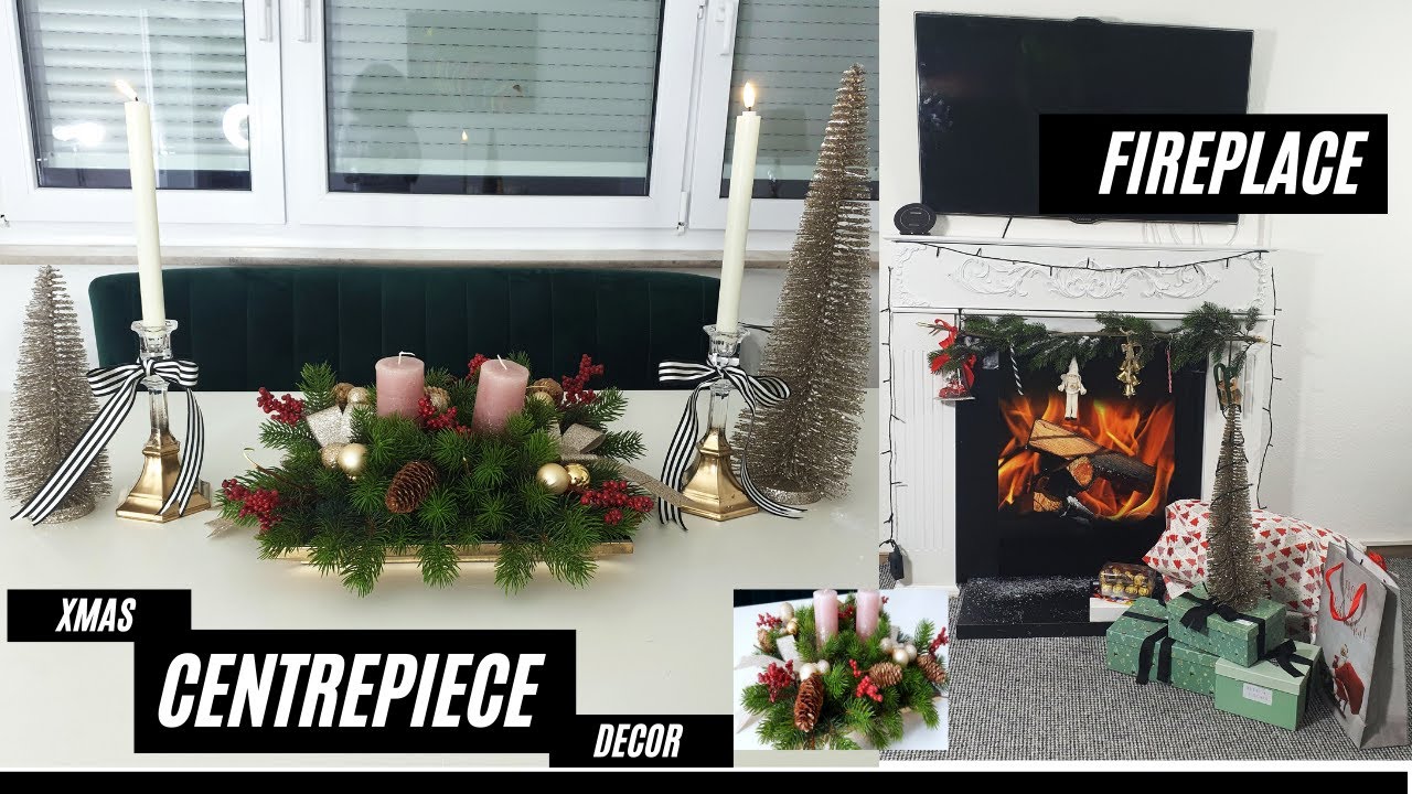 CHRISTMAS TABLE CENTREPIECE & FIREPLACE DECOR ⎢ HOLIDAY DESIGN