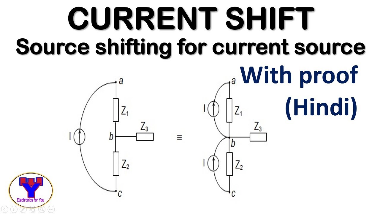 Source shifting for current source in Hindi | source shifting with proof | Current shift or I-shift