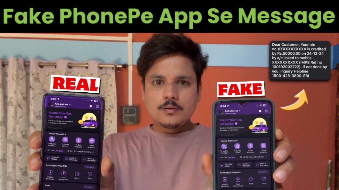 Новое приложение Fake PhonePe с новым фейковым телефоном | Fake PhonePe with Message | Fake Phone...