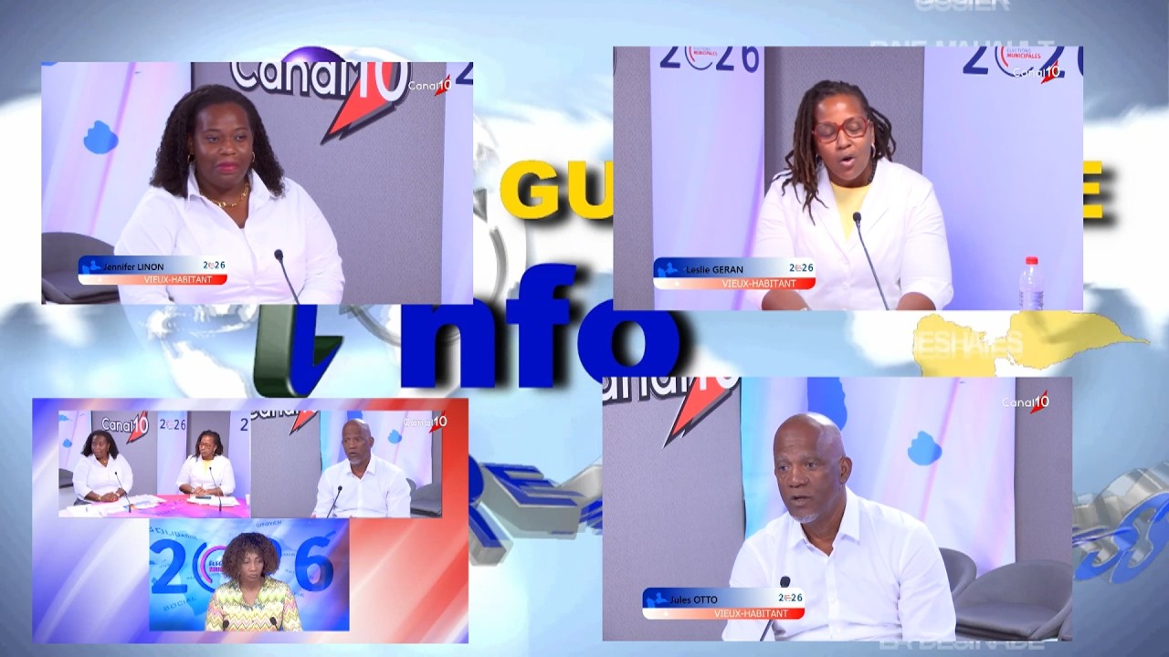 Onews Guadeloupe. LE PLATEAU DE L'ÉLECTION MUNICIPALE DE Vieux Habitants. Débat canal 10