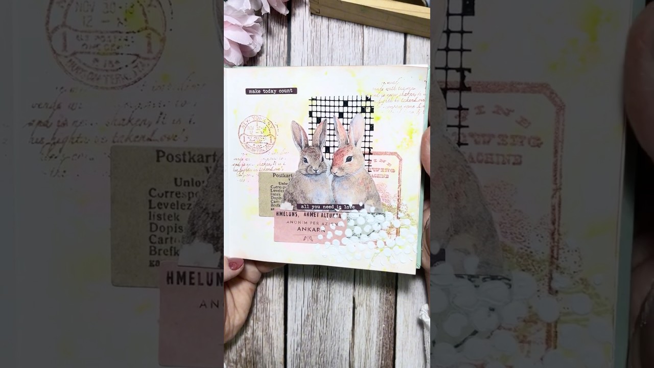 ASMR Journal | Rabbits ✨🎀| #scrapbooking #tranquiljournal #papersound #rabbits #rabbit