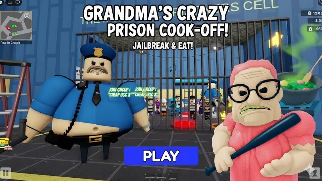 FREE ITEMS! POLICE BOY 2 Vs  BARRA'S GRANNY HOUSE SCARY PRISON RUN! (Obby) Full Gameplay#Roblox