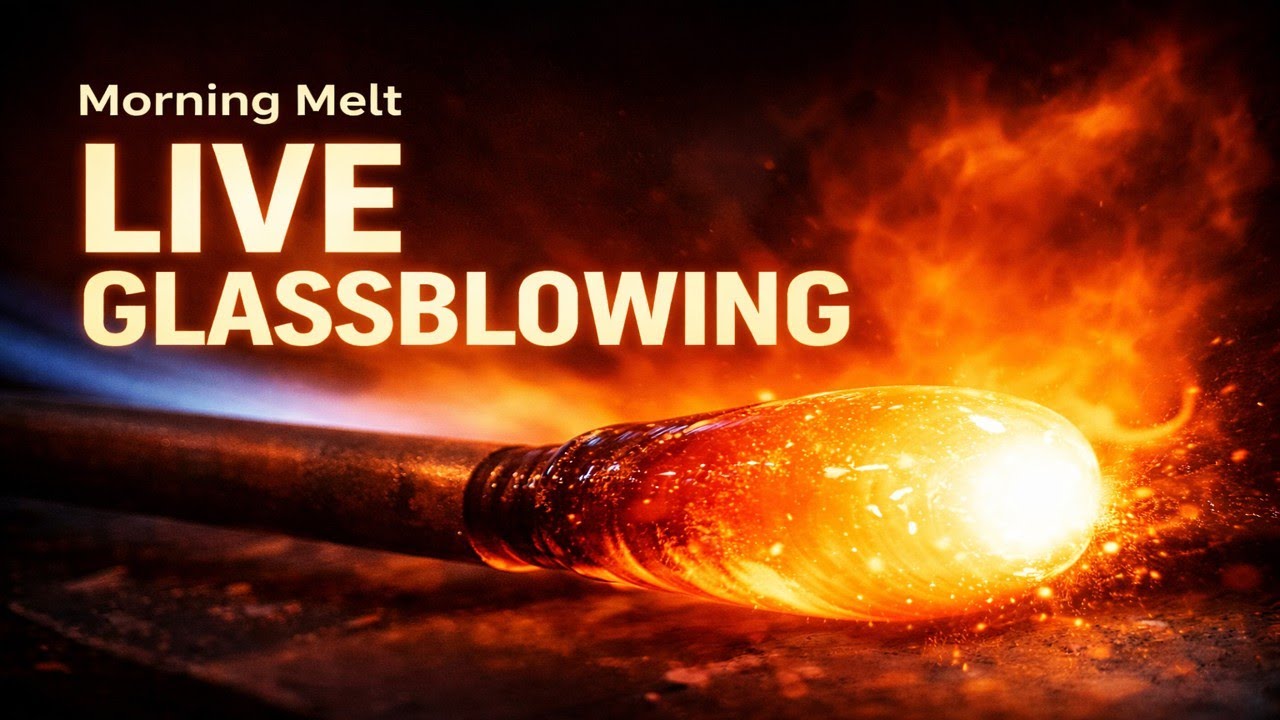 LIVE Glassblowing – Morning Melt | Real-Time Process and Studio Work at 4000°