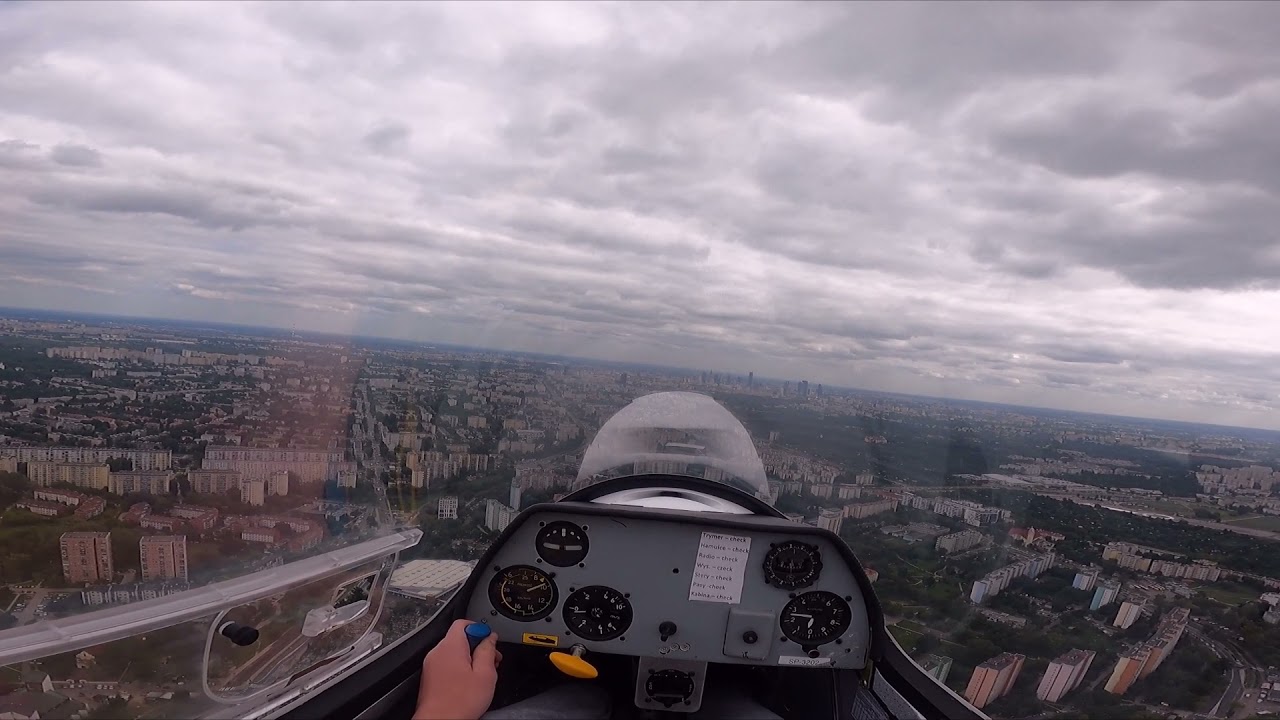 Traffic Pattern over Bemowo EPBC inside SZD 50 Puchacz Glider