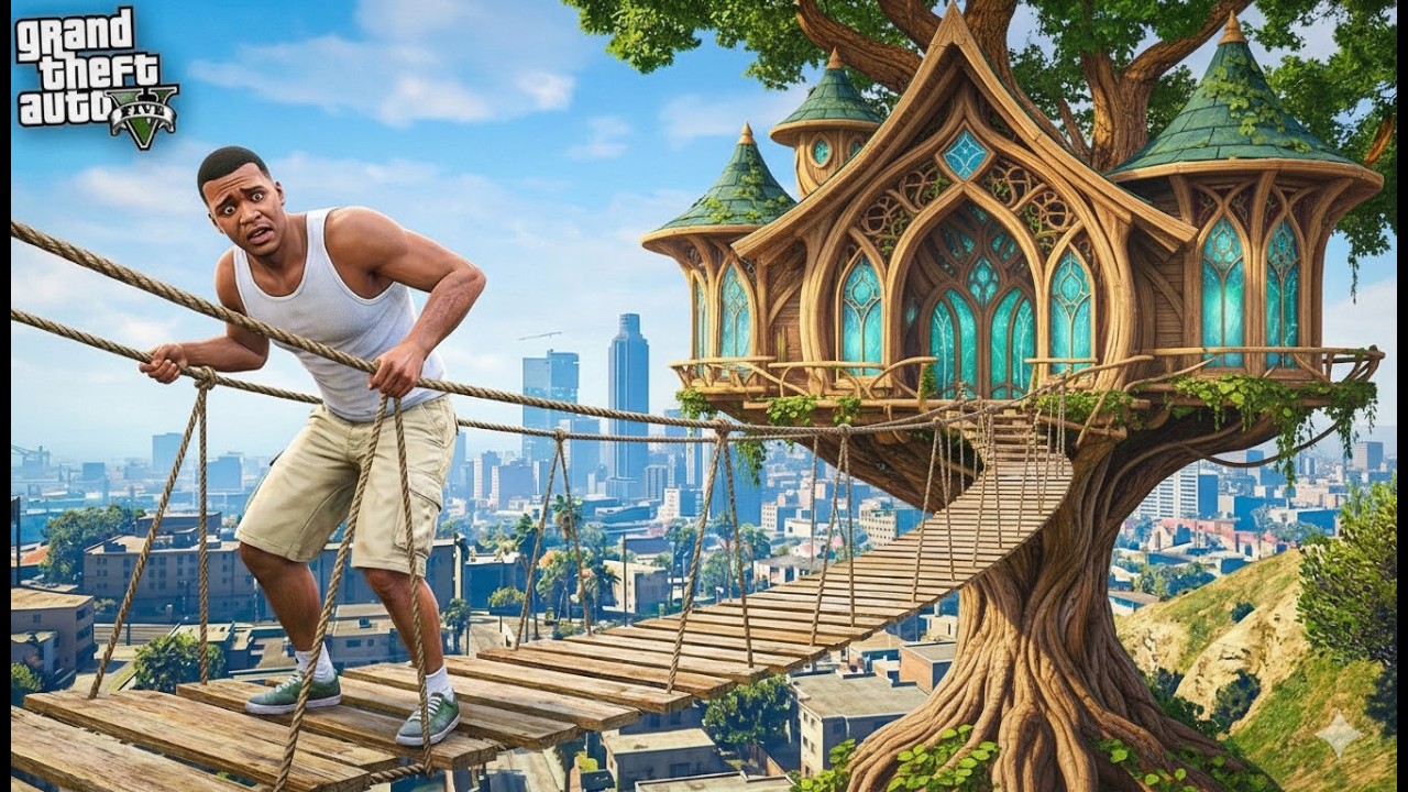 Franklin Built The Best Tree House Possible in GTA 5 ! (GTA 5 mods)