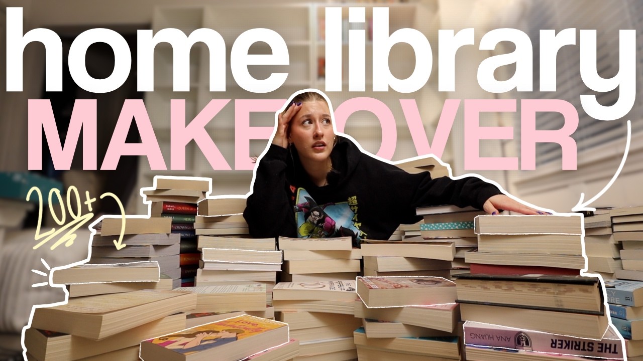 COMPLETELY redoing my HOME LIBRARY! + bookshelf tour!