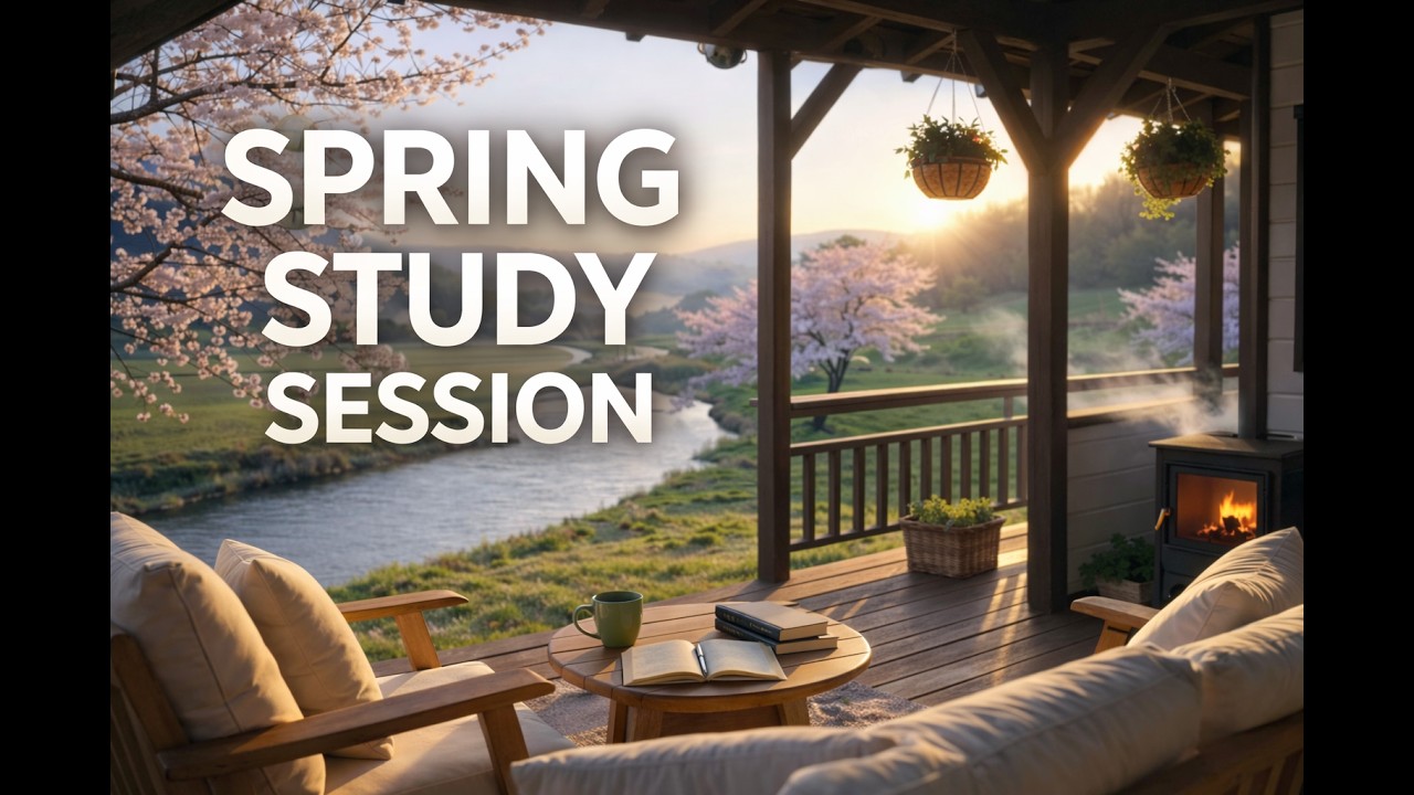 Spring Study Session 🌸 Calm Focus Music by the River | Relaxing Nature Ambience (2 Hours)