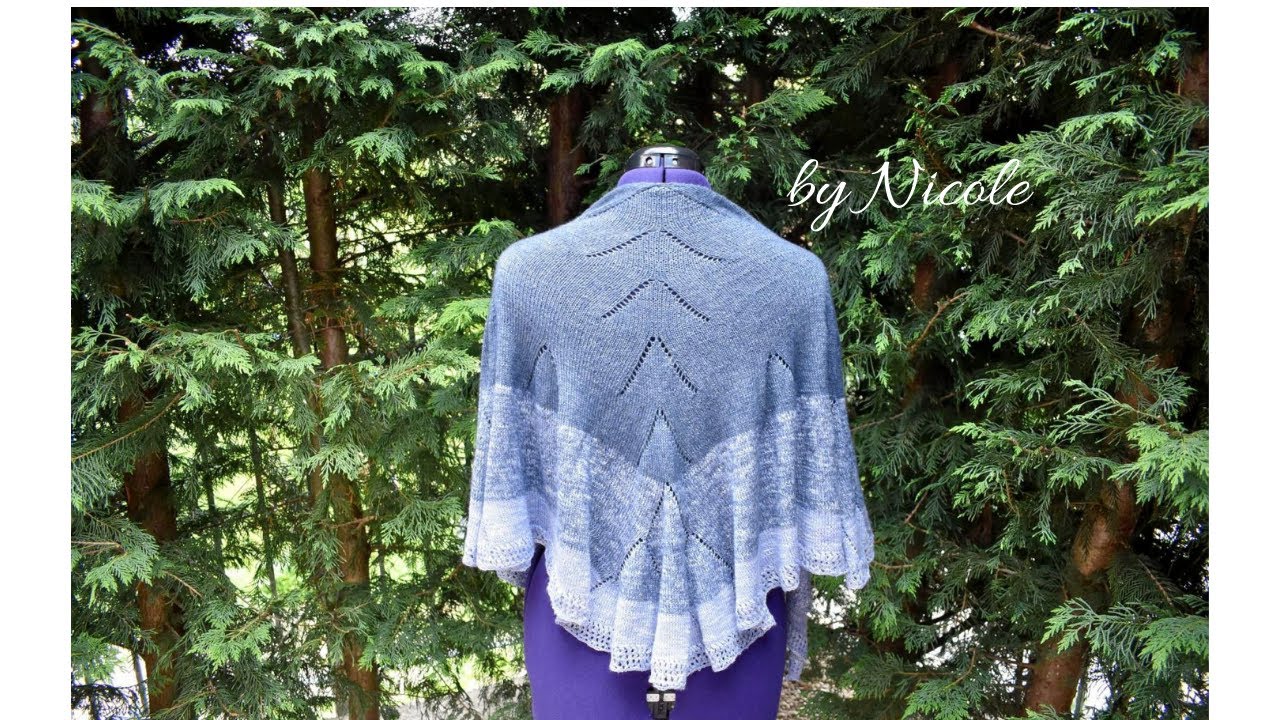 Tutorial Scialle Onde del Mare  Semicircolare ai Ferri / Knit Easy half circle shawl