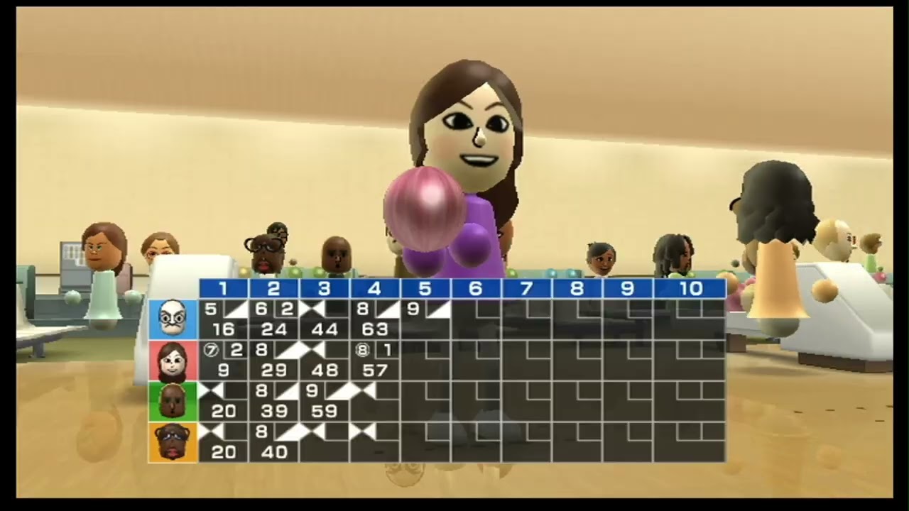 Wii Sports Bowling 4v4 Big Ijit vs BLACK Jude vs Jenna Kate vs Angry Bob