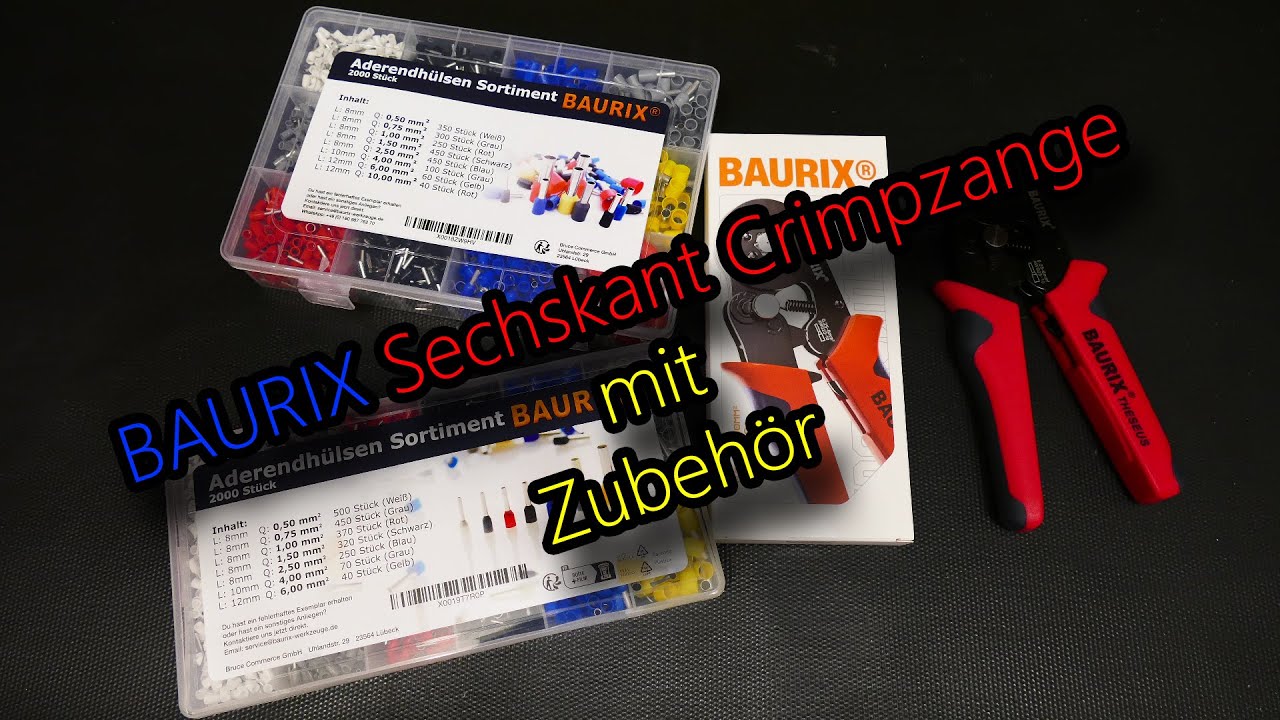 BAURIX Sechskant Crimpzange mit Zubehör