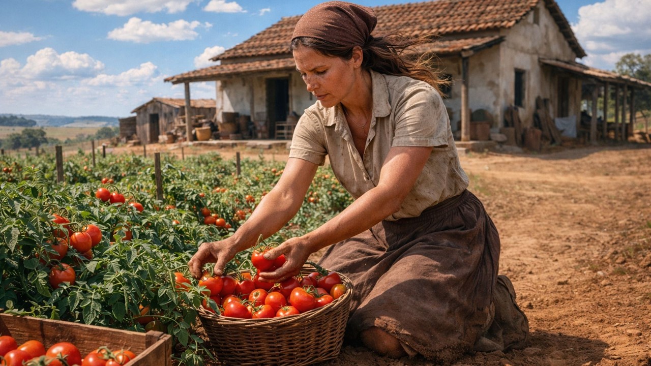 Humilhada no testamento, a viúva herdou apenas uma horta de tomate, mas o que ela fez mudou tudo!!