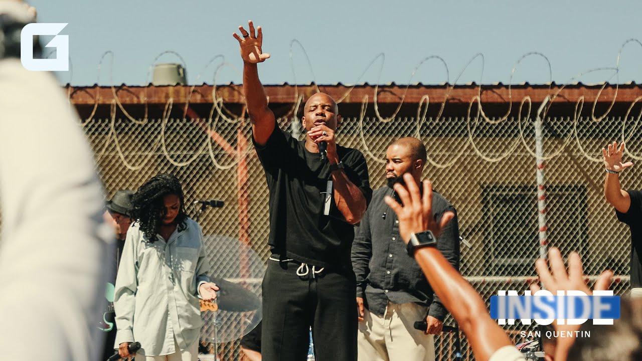 PASTOR EARL MCCLELLAN preaching the Gospel on THE YARD of SAN QUENTIN!!!