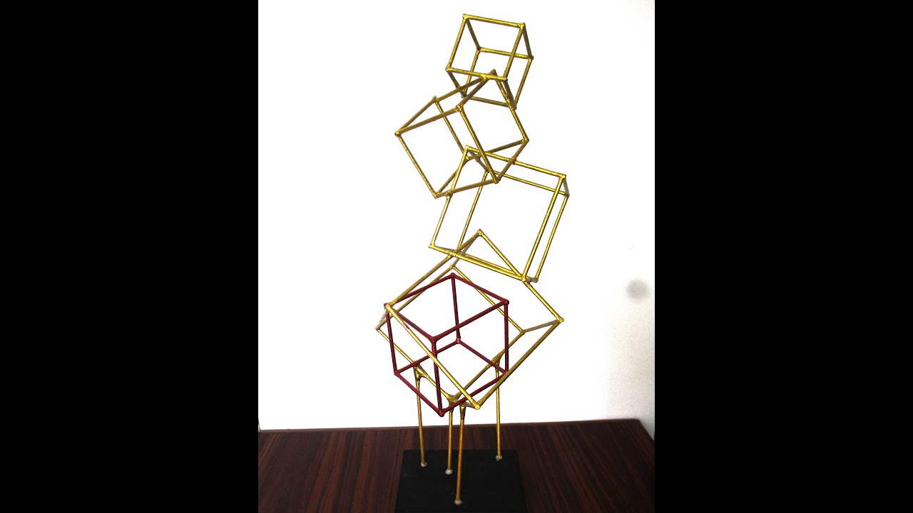 DIY Cube Sculpture | Skewers Craft | Easy DIY Home Decor Crafts