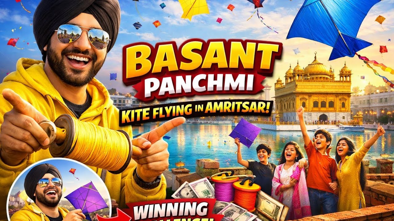 Basant Panchmi Kite Flying in Amritsar 🪁 | Patangbaazi Masti, Competition & Punjabi Vibes 🔥