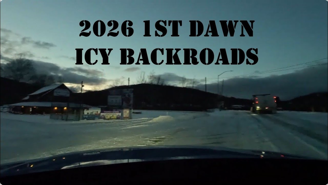 1st Dawn, Driving icy backroads in PA. Jan 1, 2026.