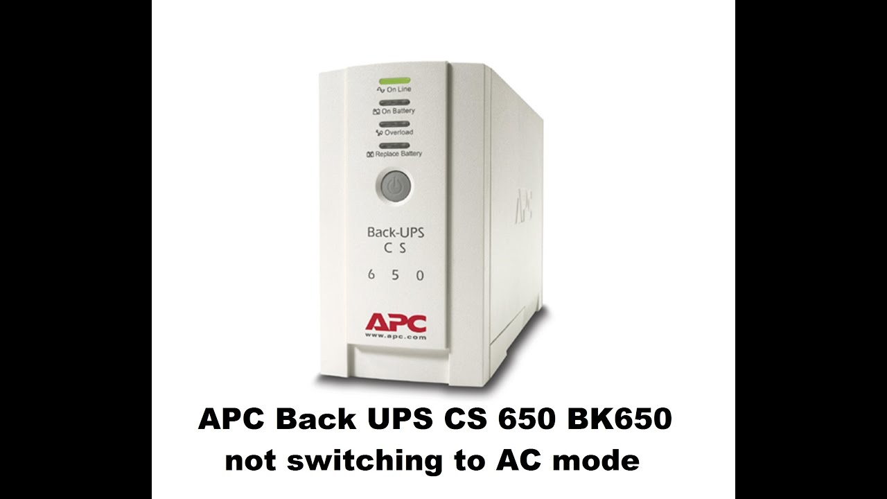 APC Back UPS CS 650 BK650 not switching to AC mode - FIX