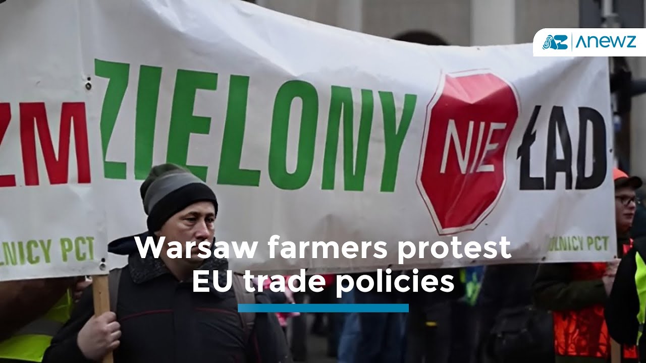 Warsaw farmers protest EU trade policies