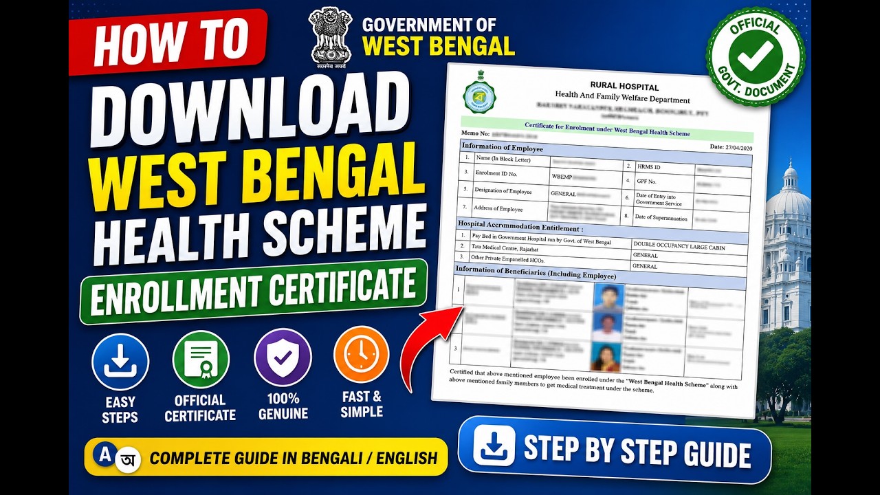 West Bengal Health Scheme - Enrollment Certificate Download Process
