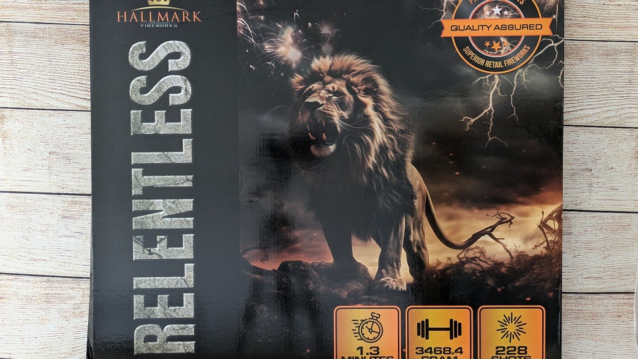 Hallmark Fireworks - Relentless - Compound - UK Landed Footage 