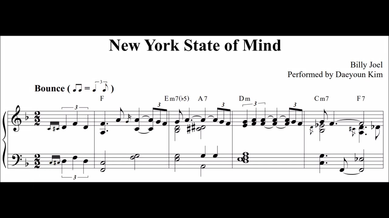 [Jazz Piano] New York State of Mind (sheet music)