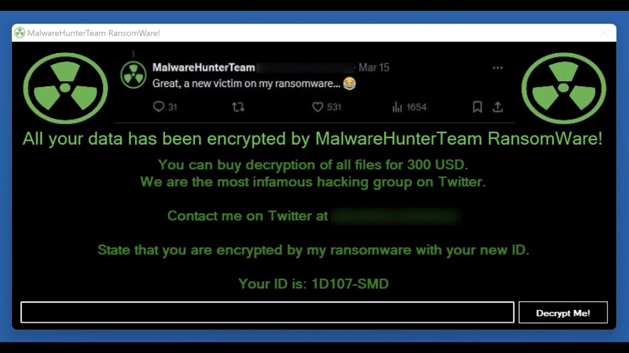MalwareHunterTeam ransomware (.malwarehunterteam virus). How to remove?