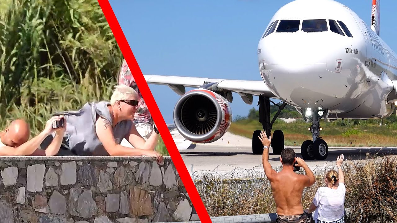 SKIATHOS AIRPORT 2022 - Blown OVER by Jet-Blast!