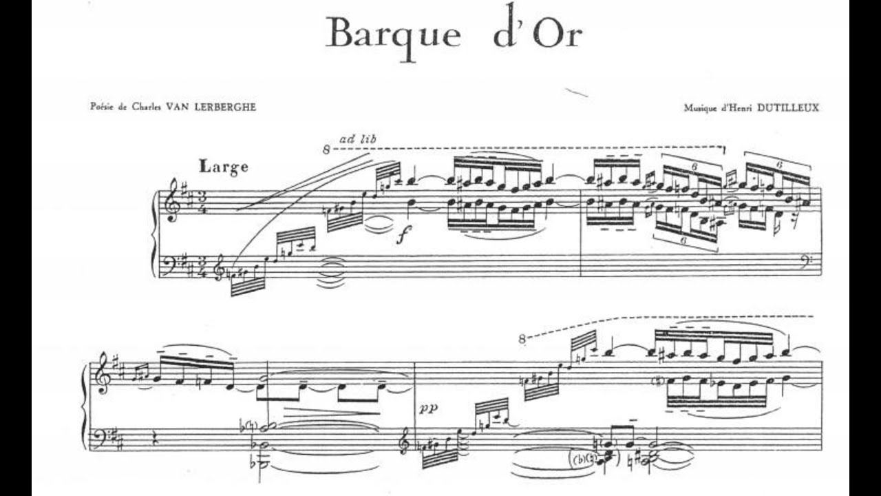 Henri Dutilleux - Barque D'or for Soprano and Piano (1937) [Score-Video]