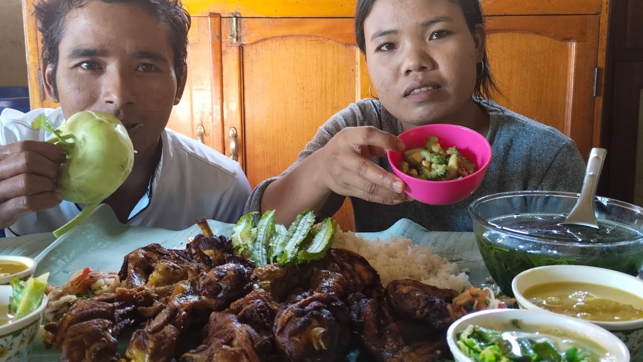 FRIED CHICKEN CHILLY//MIZO BAI//CHANGKHA BAWL//MIZO COUPLE MUKBANG🍗🍗
