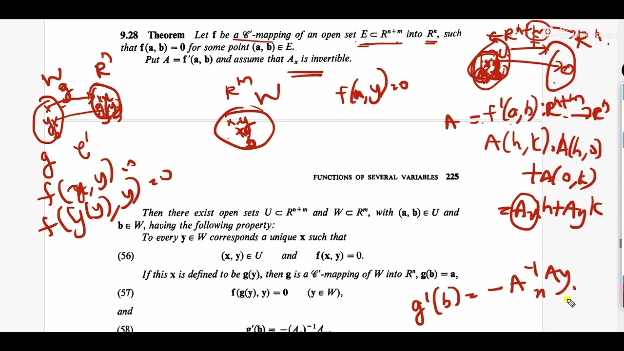 3MSc Multi Rudin- Implicit Function Theorem -Page-224