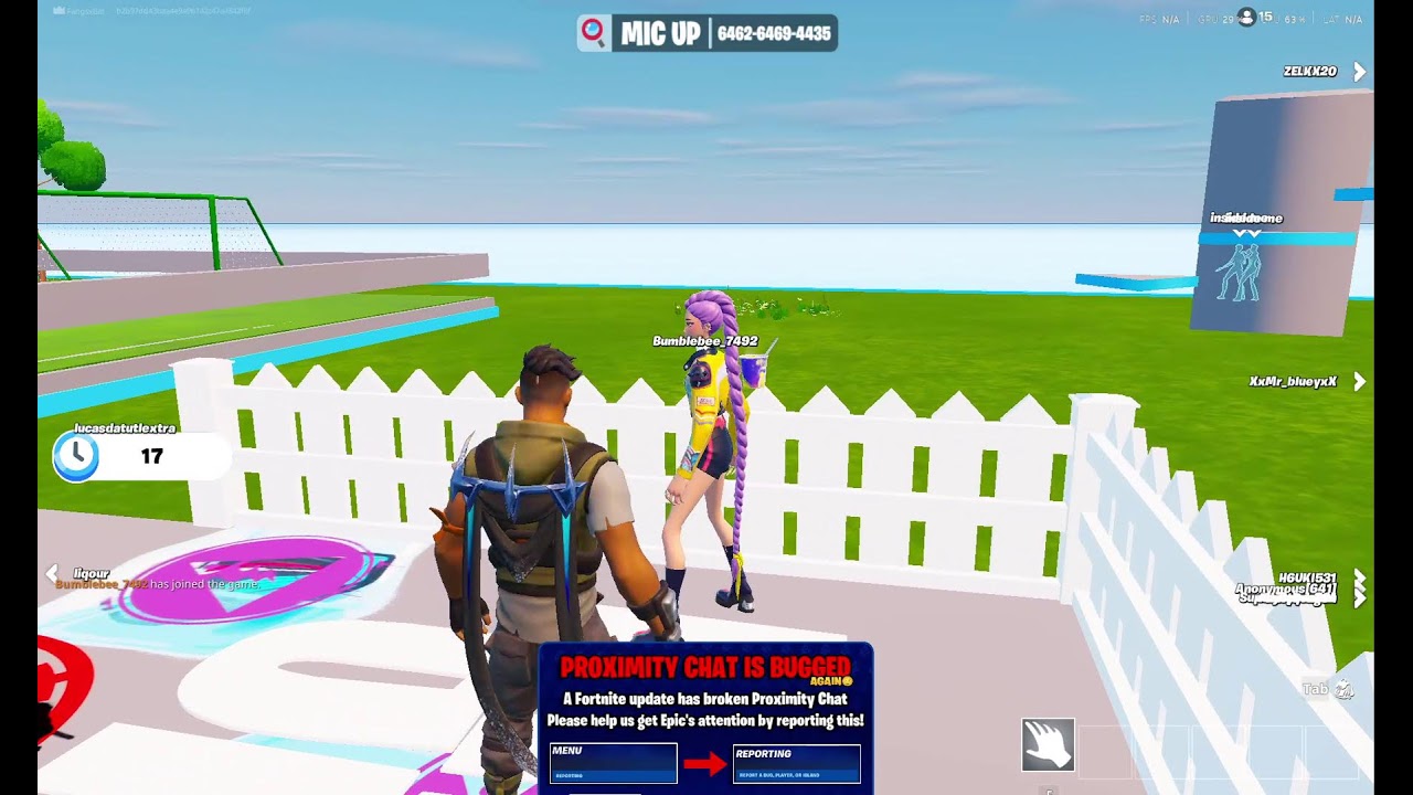 MIC UP IN FORTNITE TROLLING