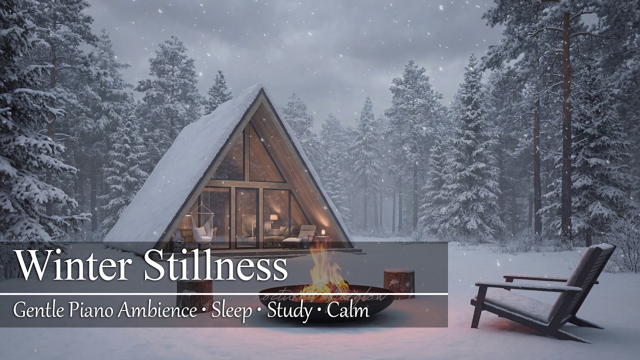 Embers in the White Silence ❄️ Cozy Winter Piano | Deep Sleep, Study, Relaxing & Meditation Music