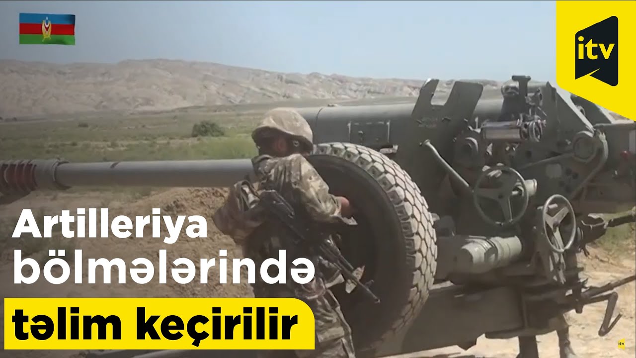 Artilleriya bölmələrində döyüş atışlı təlim keçirilir