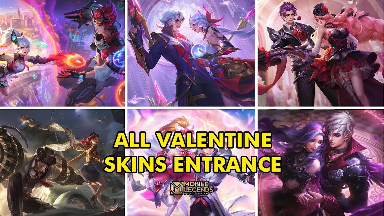 ALL VALENTINE SKINS 2024 | MOBILE LEGENDS