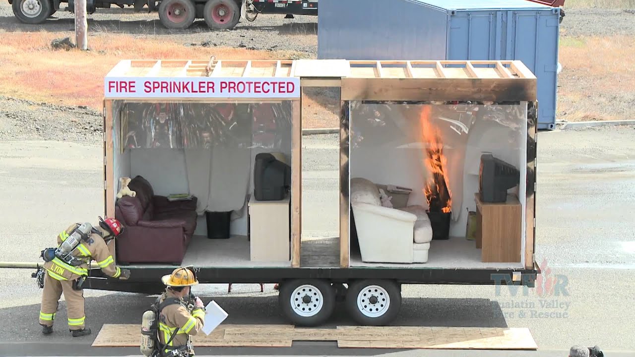 Side by Side Burn - Home Fire Sprinkler System