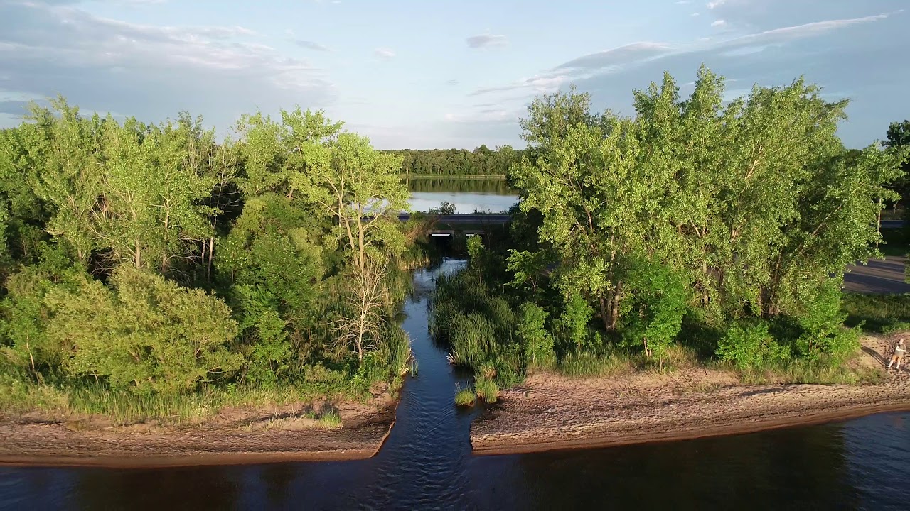 Drone over Otter Tail Lake in June
