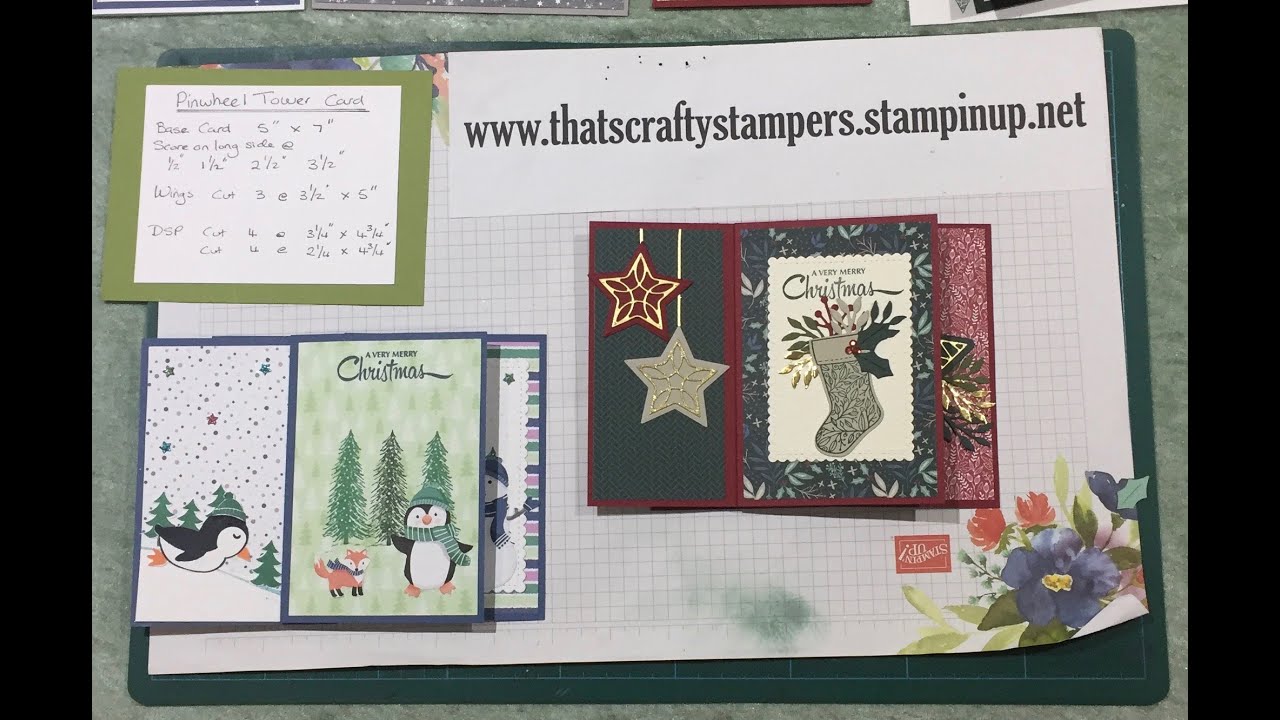 PinwheelTower card using Tidings and Trimmings Bundle