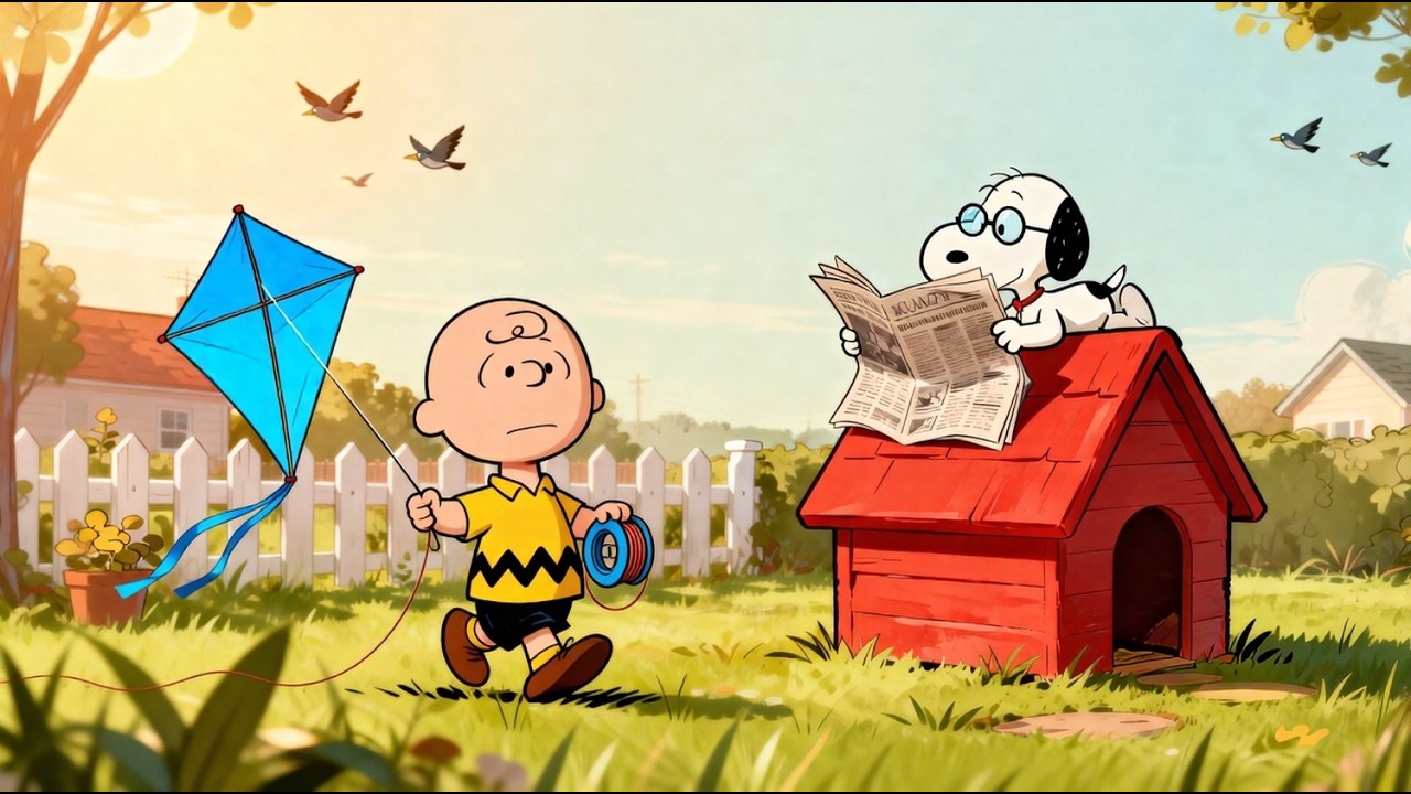 Snoopy Relaxing Jazz 🪁 Charlie Brown & The Kite-Eating Tree | Calm Music for Study, Reading & Work