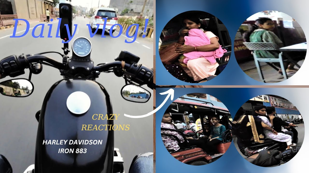 Crazy Public Reactions on Superbike & Cutee Girls Reactions On Harley Davidson Iron 883