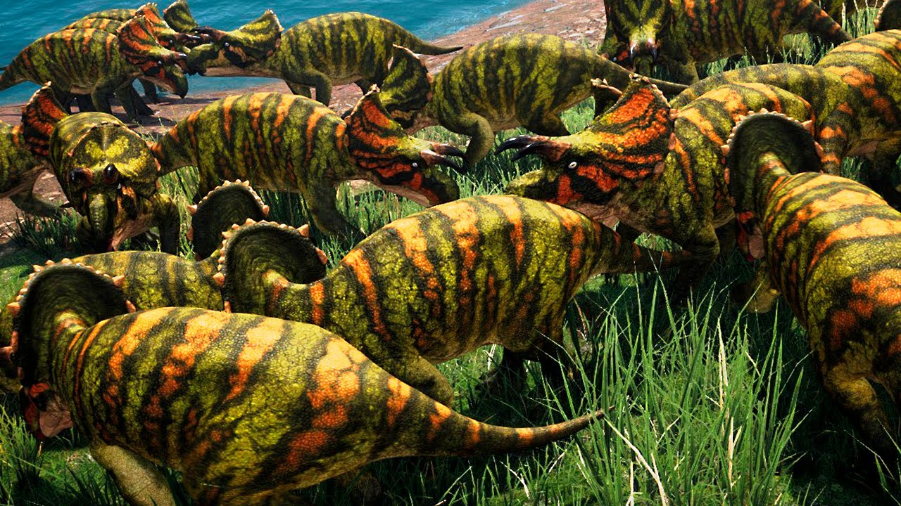 Mega Manada de Avaceratops! Monstros do Central | The Isle Realismo Prelude | (PT/BR)