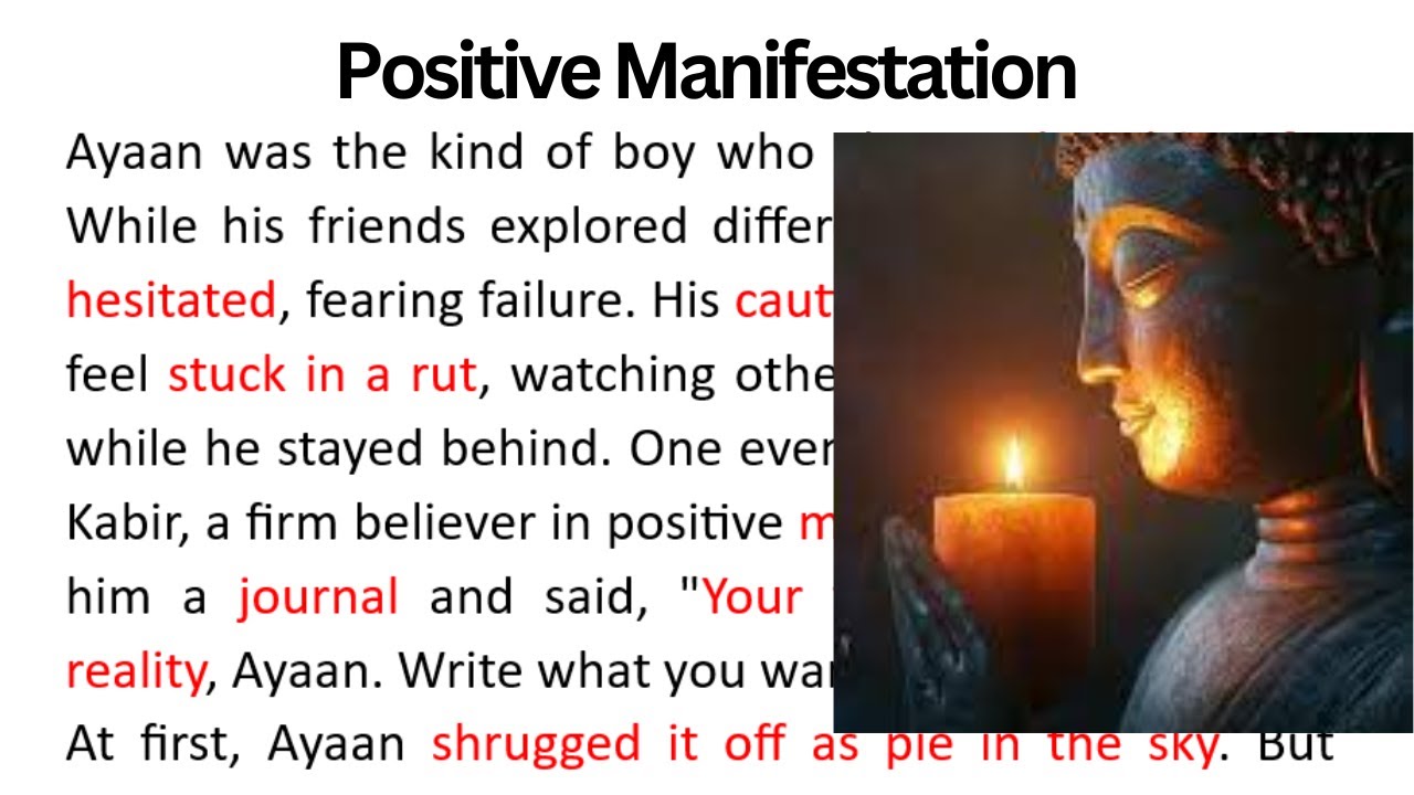 Manifestation of Positive Thinking- Story | Reading | Motivational | Passage Reading | English Story