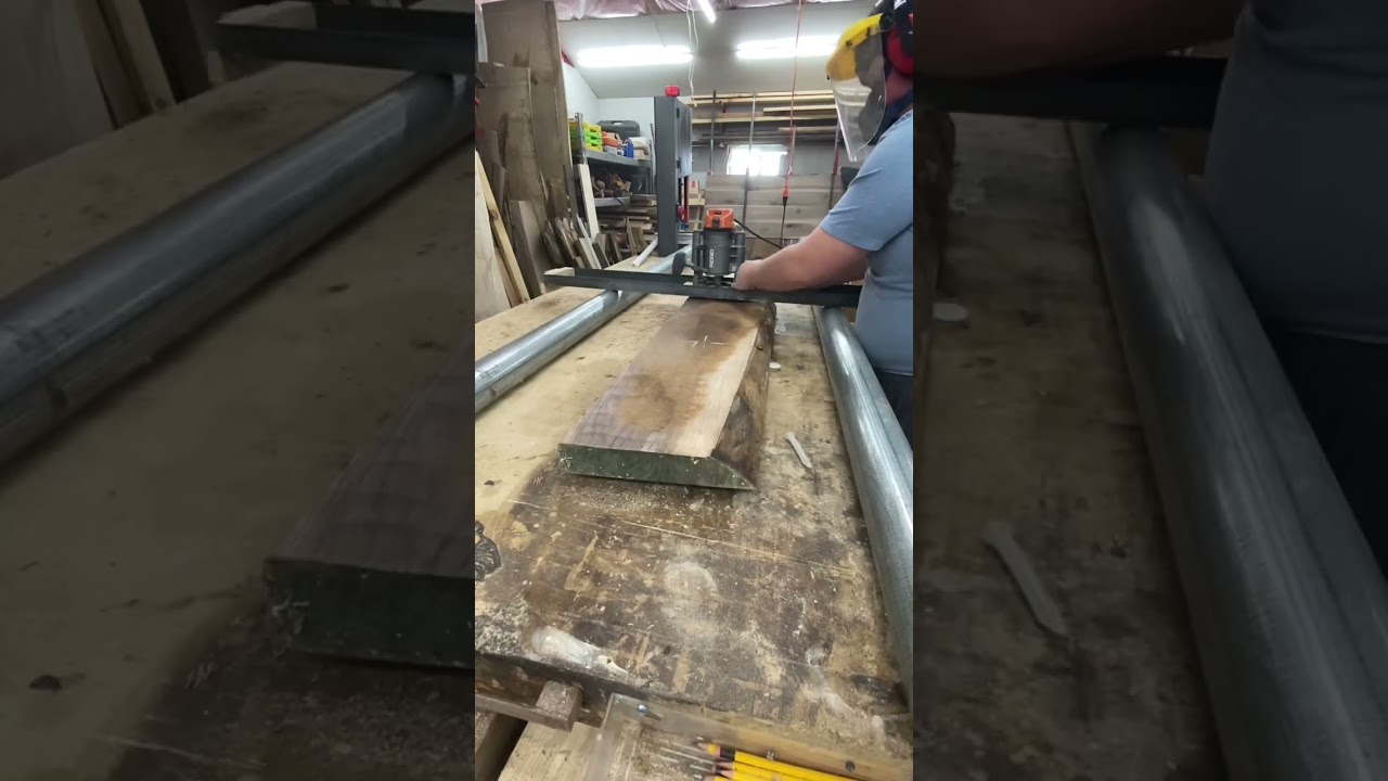 Using my router sled to flatten a slab. #slab #woodwork #router #liveedgewood