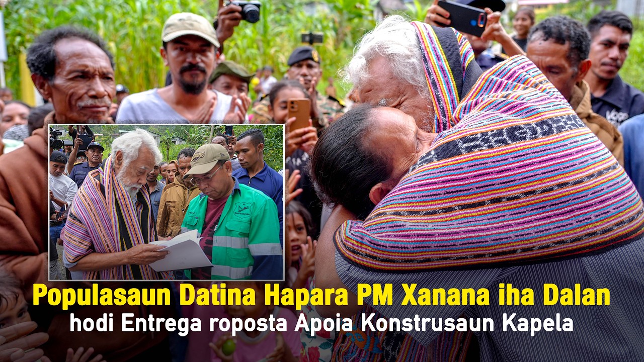 Populasaun Datina Hapara PM Xanana iha Dalan hodi Entrega Proposta Apoia Konstrusaun Kapela