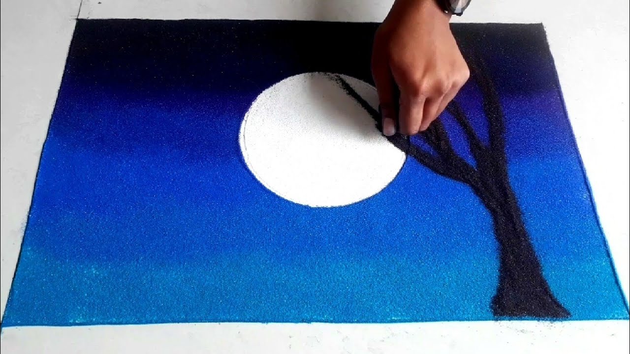Very easy navratri special poster Rangoli design and colors
